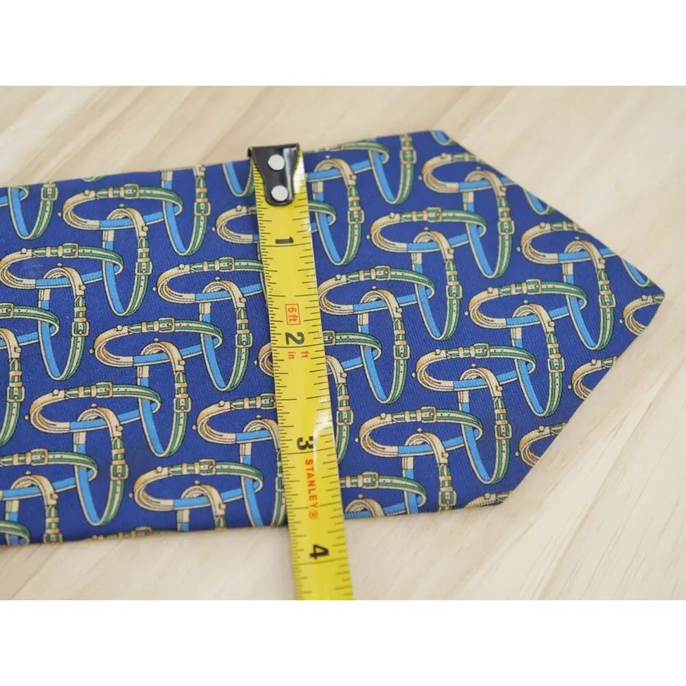 Brooks Brothers Makers Silk Tie Blue Belt Design Necktie 57.5 x 3.5